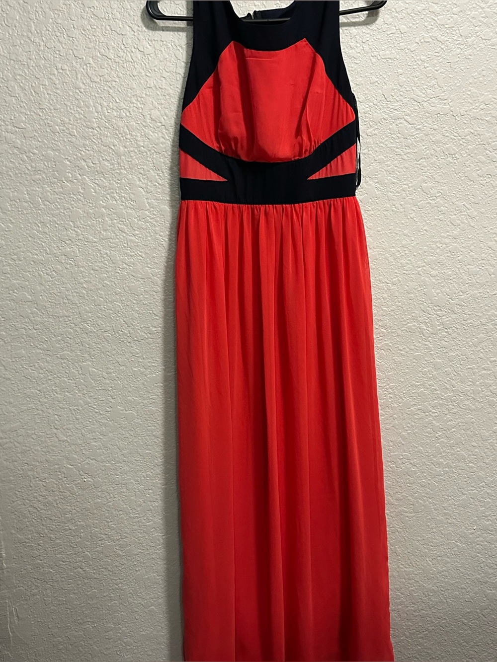 Enfocus Studio Red and Black Cutout Maxi Dress
